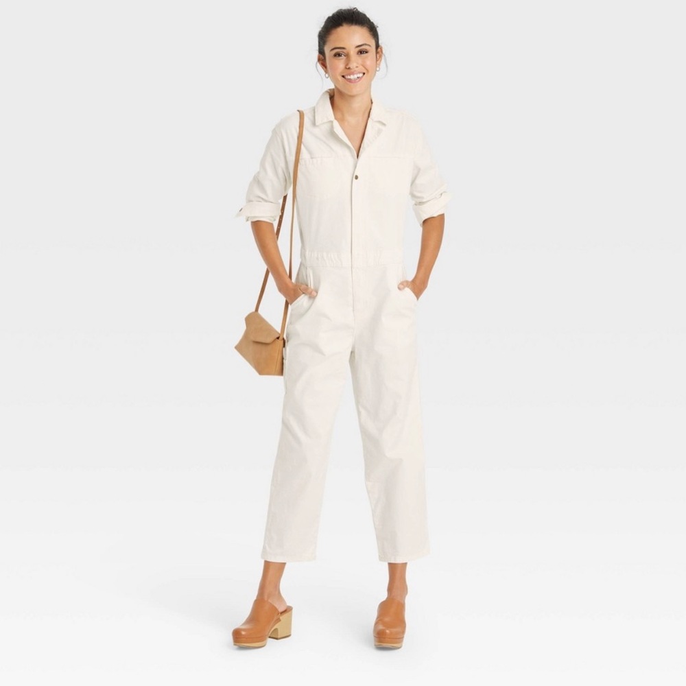 Universal Thread Cream Cropped Jumpsuit